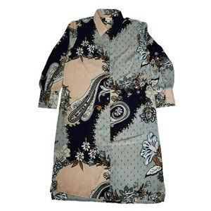 LuLaRoe Women's Paisley Print Long Sleeve Classic Ellie Shirt Dress Size Medium